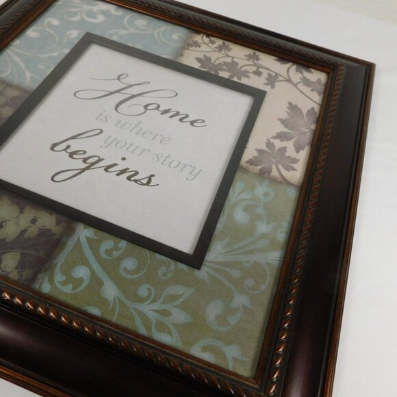 Home is Where Your Story Begins Wall Hanging Square Framed Inspirational Message - Picture 4 of 9